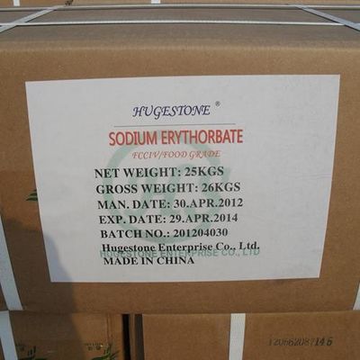 Voedingsmiddel natriumrythorbaat C6H7NaO6 in papierverpakkingsmateriaal