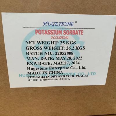Voedingsmiddel C6H7KO2 Moleculaire formule Kaliumsorbaatsorbaatpoeder voor de voedingsmiddelenindustrie